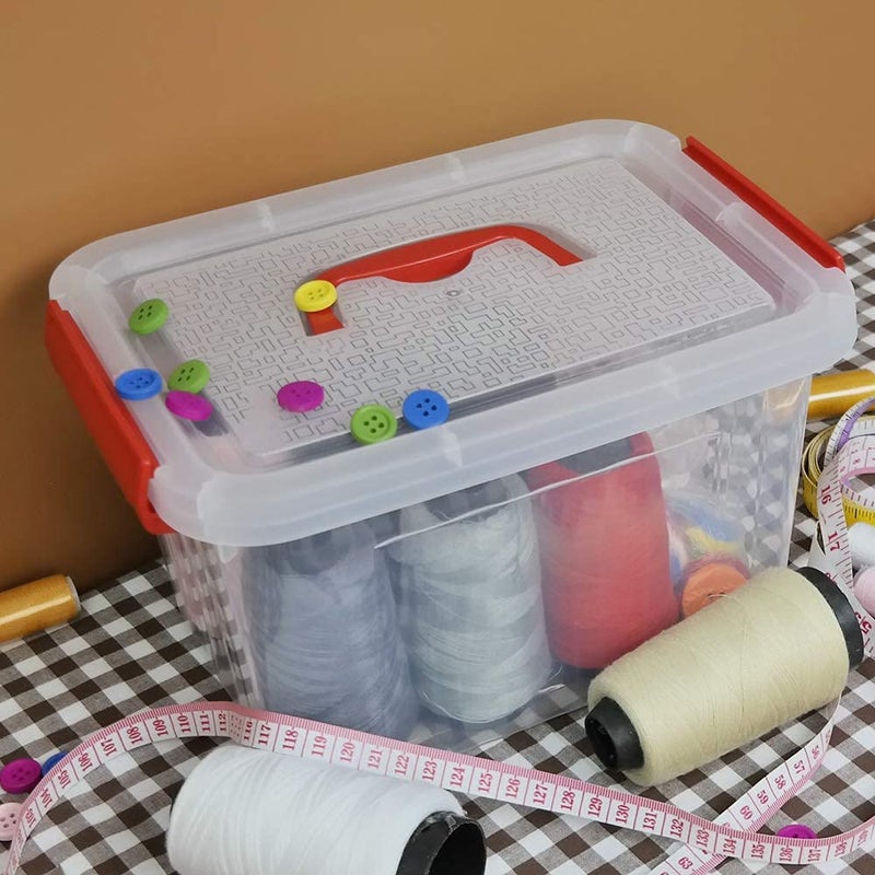 Kiddream 6 Packs Small Clear Boxes, 6 Quart Plastic Storage Bins with Lids - Image 5